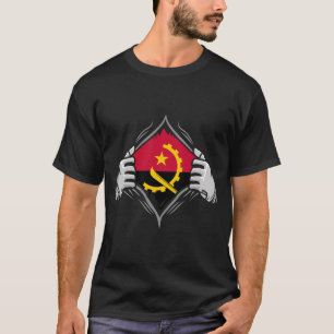 T-shirt Deux mains déchirant le drapeau angolais