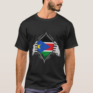 T-shirt Deux mains déchirent le drapeau du Soudan du Sud