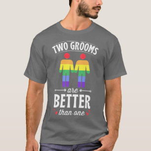 T-shirt Deux mariés valent mieux qu'un mariage gay assorti