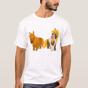 T-shirt Deux mignons Ponies en Cartoon