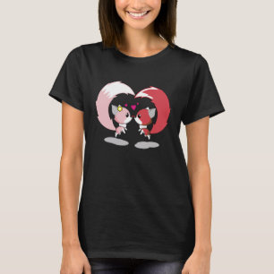 T-shirt Deux Mignons Renards En Train De Se Déchirer Et De