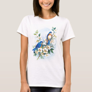 T-shirt Deux oiseaux bleus