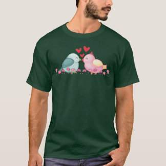 T-shirt deux oiseaux embrassant la famille