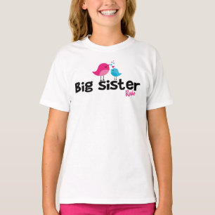 T-shirt Deux oiseaux grande soeur, petit frère ensemble fr