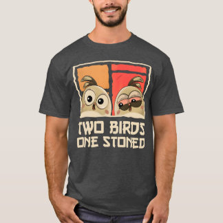 T-shirt Deux oiseaux Un lapidé drôle Sarcastique Oiseaux j