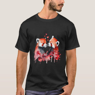 T-shirt Deux Pandas Rouges Amoureux Il Est Panda Rouge