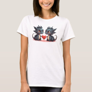 T-shirt Deux petits dragons amoureux