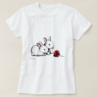 T-shirt Deux petits lapins blancs