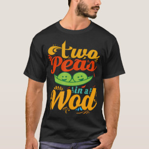 T-shirt Deux petits pois dans un bois végétal drôle