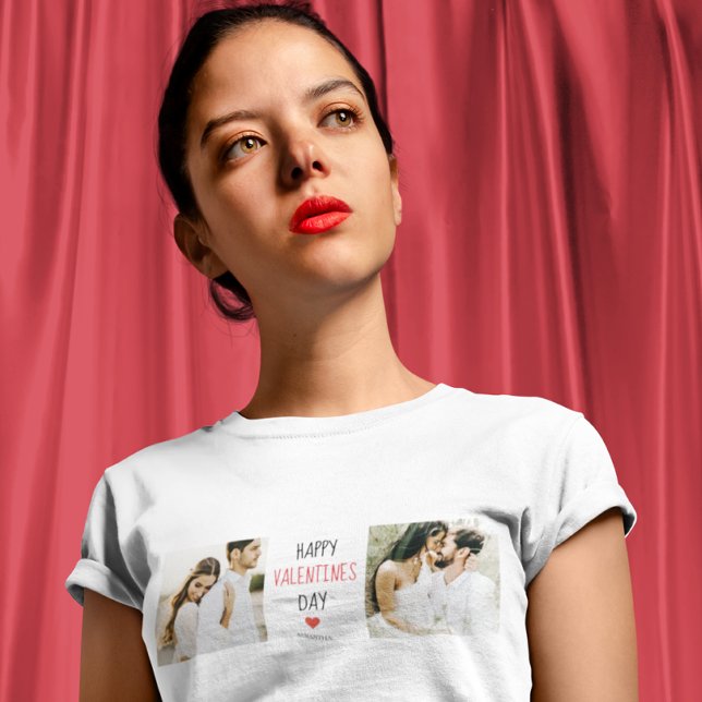 T-shirt Deux photos | Happy Valentines Day | (Créateur téléchargé)