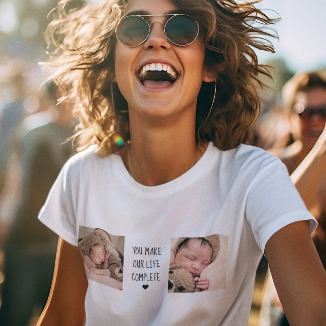 T-shirt Deux photos modernes | Vous Rendez Notre Vie Compl (Créateur téléchargé)