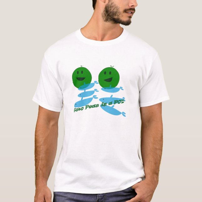 T-shirt Deux pois dans une cosse des baleines (Devant)
