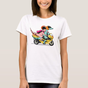 T-shirt Deux Rapporteurs De Dessins De Cartoon Montent Sur