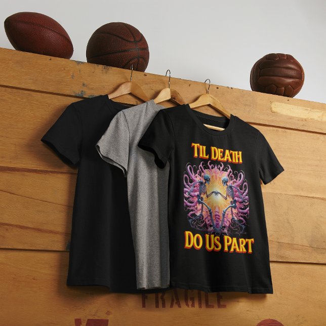 T-shirt Deux Skeletons Tenant Les Mains Jusqu'À La Mort Fa (Créateur téléchargé)