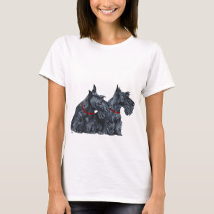 T-shirt Deux Teckels Écossais Curieux