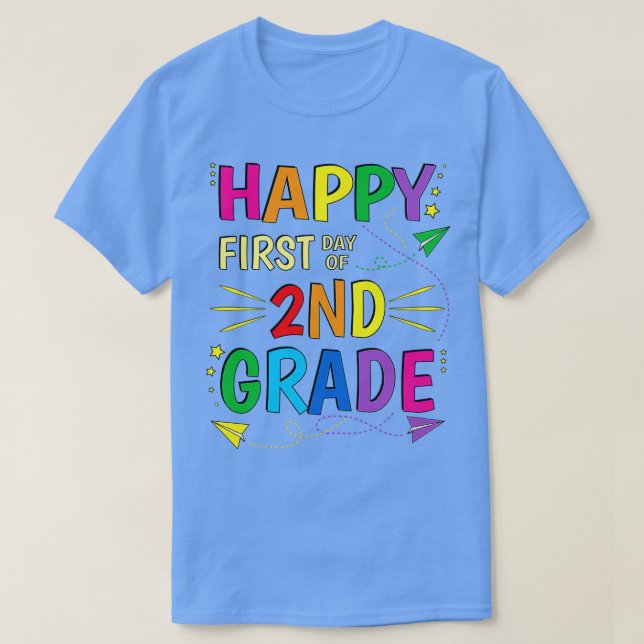 T-shirt Deuxième année Bonne première journée d'école (Design devant)