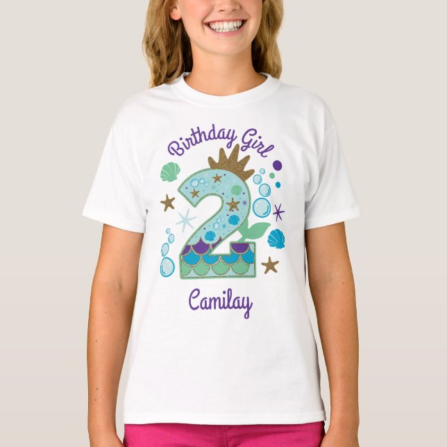T-shirt Deuxième anniversaire Mermaid 2e (Devant)