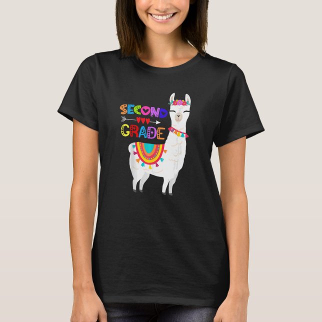 T-shirt Deuxième Enseignant de 2e année Pas de Prob Llama  (Devant)