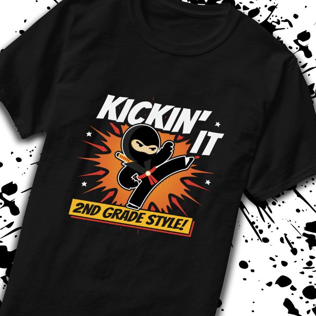 T-shirt Deuxième grade - Retour à l'école - Ninja - 2e ann (Créateur téléchargé)