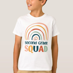 T-shirt Deuxième grade Squad coloré rétro boho arc-en-ciel