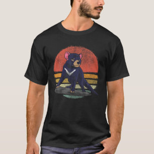 T-shirt Dév Tasmanien vintage diable animal rétro Tasman
