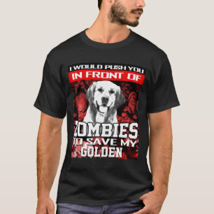 T-shirt Devant Les Zombies Pour Sauver Le Chien D'Ailleurs