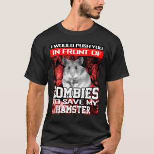 T-shirt Devant Zombies Pour Sauver Mon Hamster Halloween S