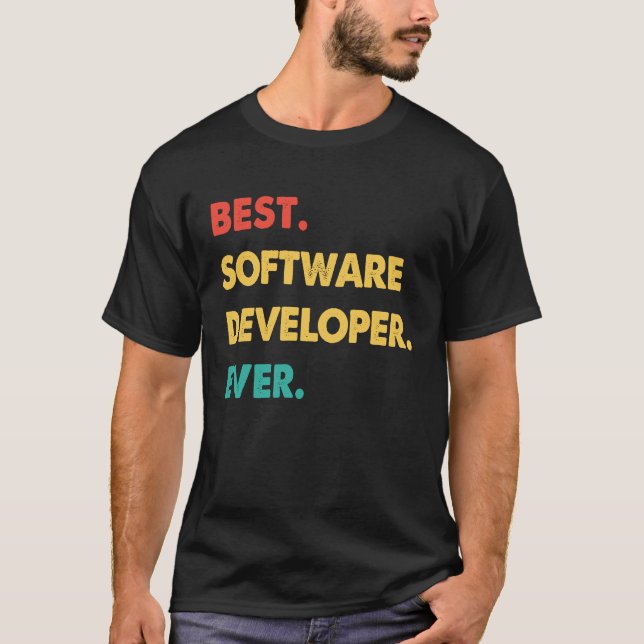 T-shirt Développeur logiciel Retro Meilleur développeur lo (Devant)