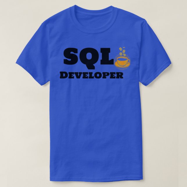 T-shirt Développeur SQL et café (Design devant)