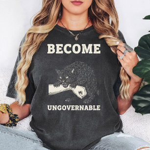 T-shirt Devenez Ingouvernable Chat Noir Style Vintage
