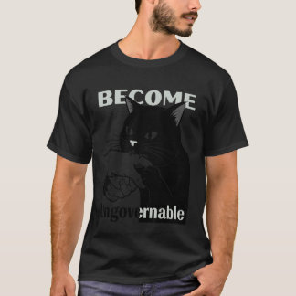 T-shirt Devenir Ingouvernable - Chat Noir Mordant la Main 