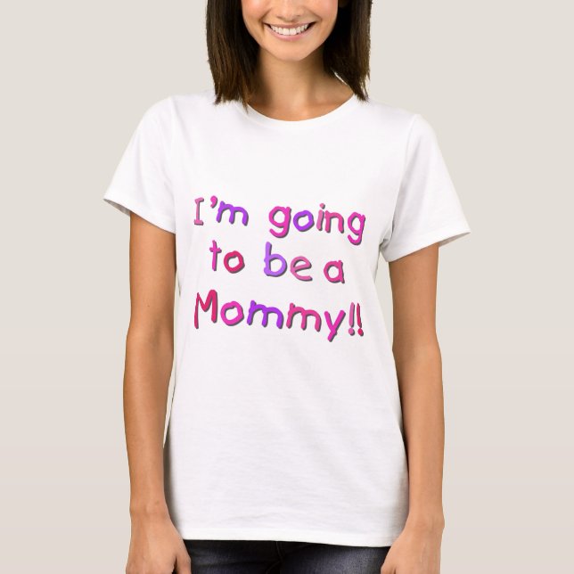 T-shirt Devenir maman - rose et violet (Devant)