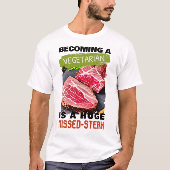 T-shirt Devenir végétarien est un énorme T-Shi Missing-Ste (Devant)