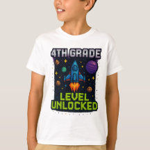 T-shirt déverrouillé de 4e année - Pixel Space Gal