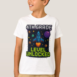 T-shirt déverrouillé de 4e année - Pixel Space Gal