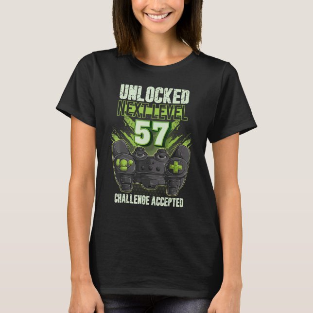 T-shirt Déverrouillé Niveau 57 Hommes Femmes et Enfants Ga (Devant)