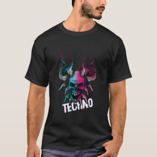 T-shirt Devil Bone Tekno Rave Music Hard Techno Raver Dark