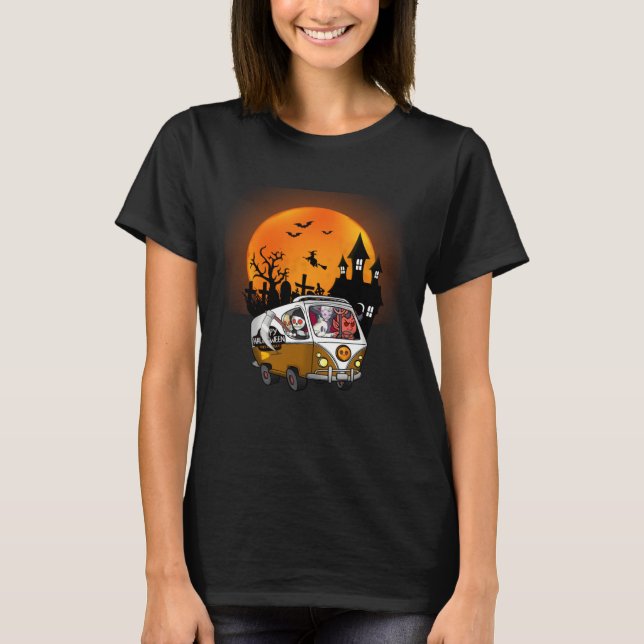 T-shirt Devil Ghost Skeleton Dracula Grim Reaper Halloween (Devant)