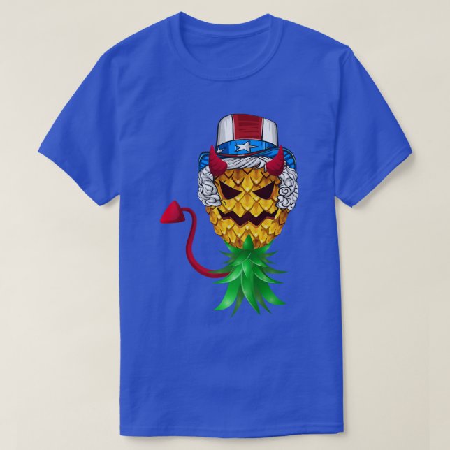 T-shirt Devil Oncle Sam Casquette Upside Down Pineappy 4th (Design devant)