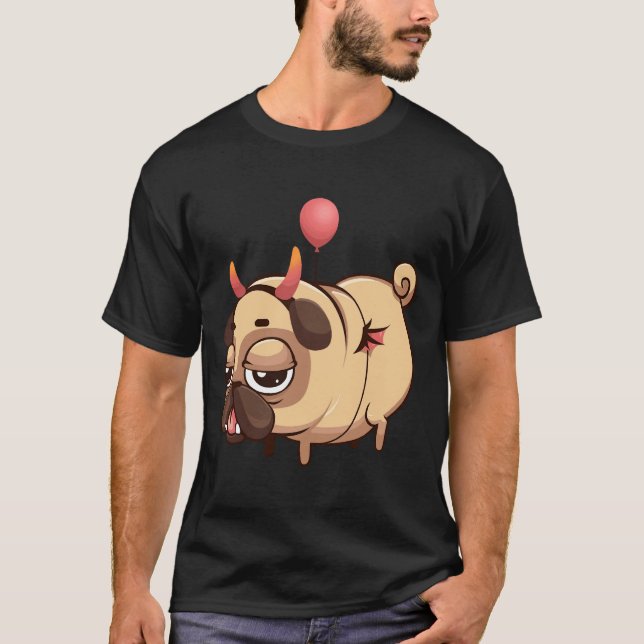 T-shirt Devil Pug Classique  857 (Devant)
