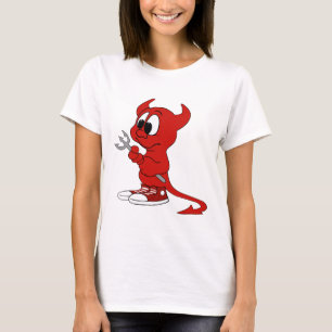 T-shirt Devil Red Demon Cartoon Satan Evil Hell Heure
