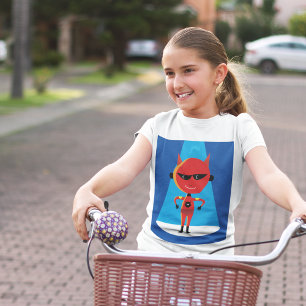 T-shirt Devil Superhero caractère gras rouge et bleu