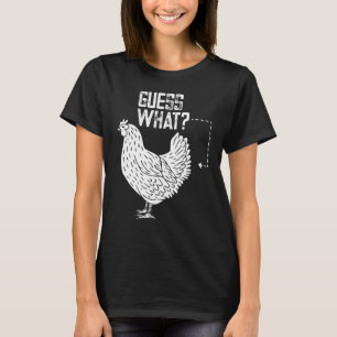 T-shirt Devinette drôle, Croupion de poulet ! Design blanc