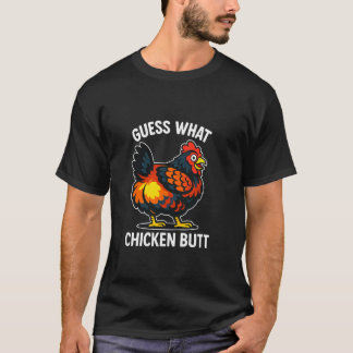 T-shirt Devinette Drôle - Dessin de Fesses de Poulet
