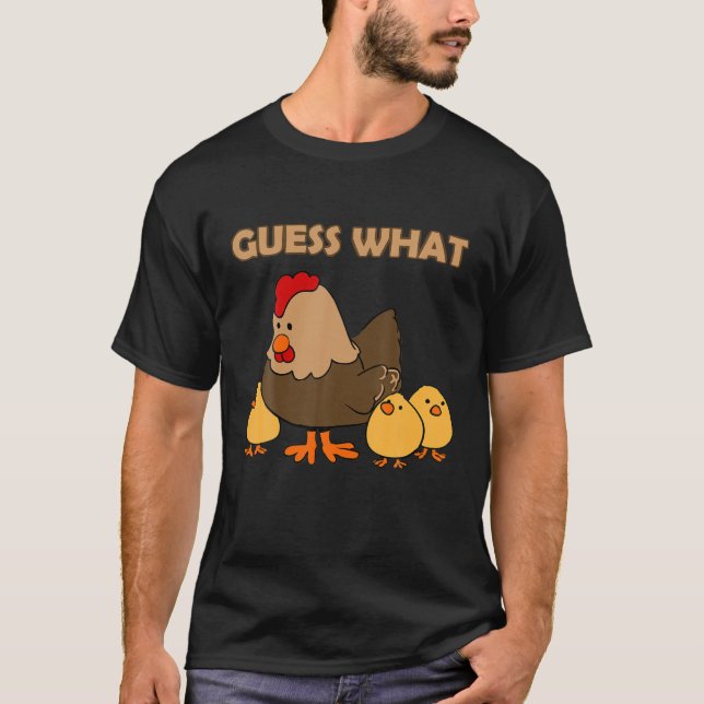 T-shirt Devinez Ce Beurre De Poulet Avant Et Précédent (Devant)