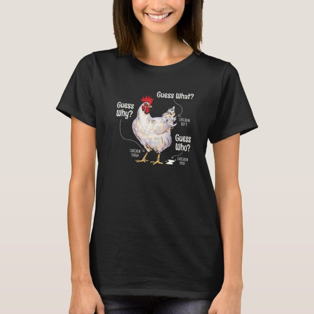 T-shirt Devinez Ce Beurre De Poulet Drôle Mignonne Boeuf D (Devant)