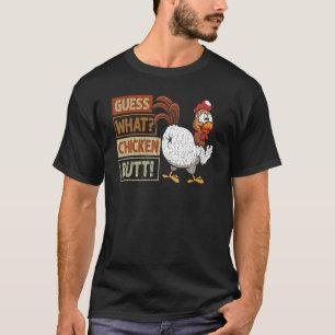 T-shirt Devinez Ce Beurre De Poulet Plaisanterie Retro Vin