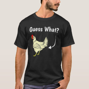 T-shirt Devinez Ce Bouton De Poulet Gag Joke Witty Dire
