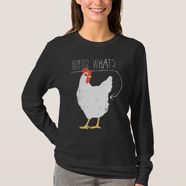 T-shirt Devinez ce que poulets bouton (Devant)