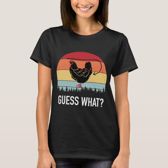 T-shirt Devinez Ce Qui A Poule Beurre Drôle (Devant)